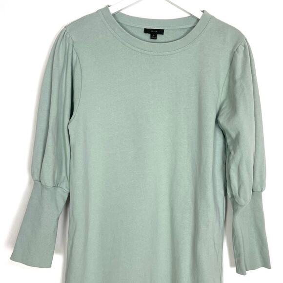 J. Crew Original Cotton Terry Puff-Sleeve Sweatshirt Dress - Picture 3 of 12